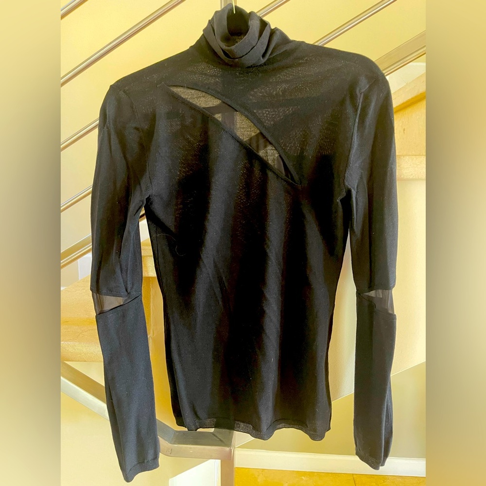 EMILIO PUCCI BLACK LONG SLEEVE TOP